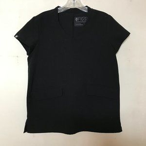 FIGS Style # W195W1005 Technical Collection Black 2 Pockets Scrub Top Size XS